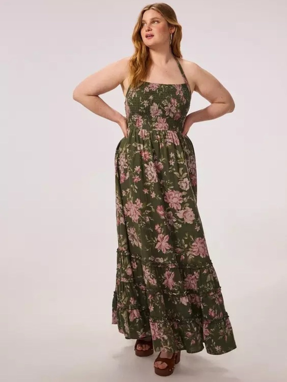 Torrid Festi Smocked Halter Maxi Dress
